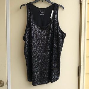 Lane Bryant Sequin Razorback Sleeveless Blouse